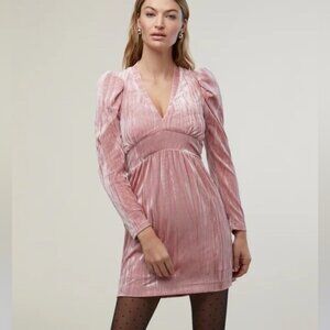 Rachel Parcell Bridal Rose V-Neck Crinkle Velvet Mini Dress NWT Size 2 MSRP $148